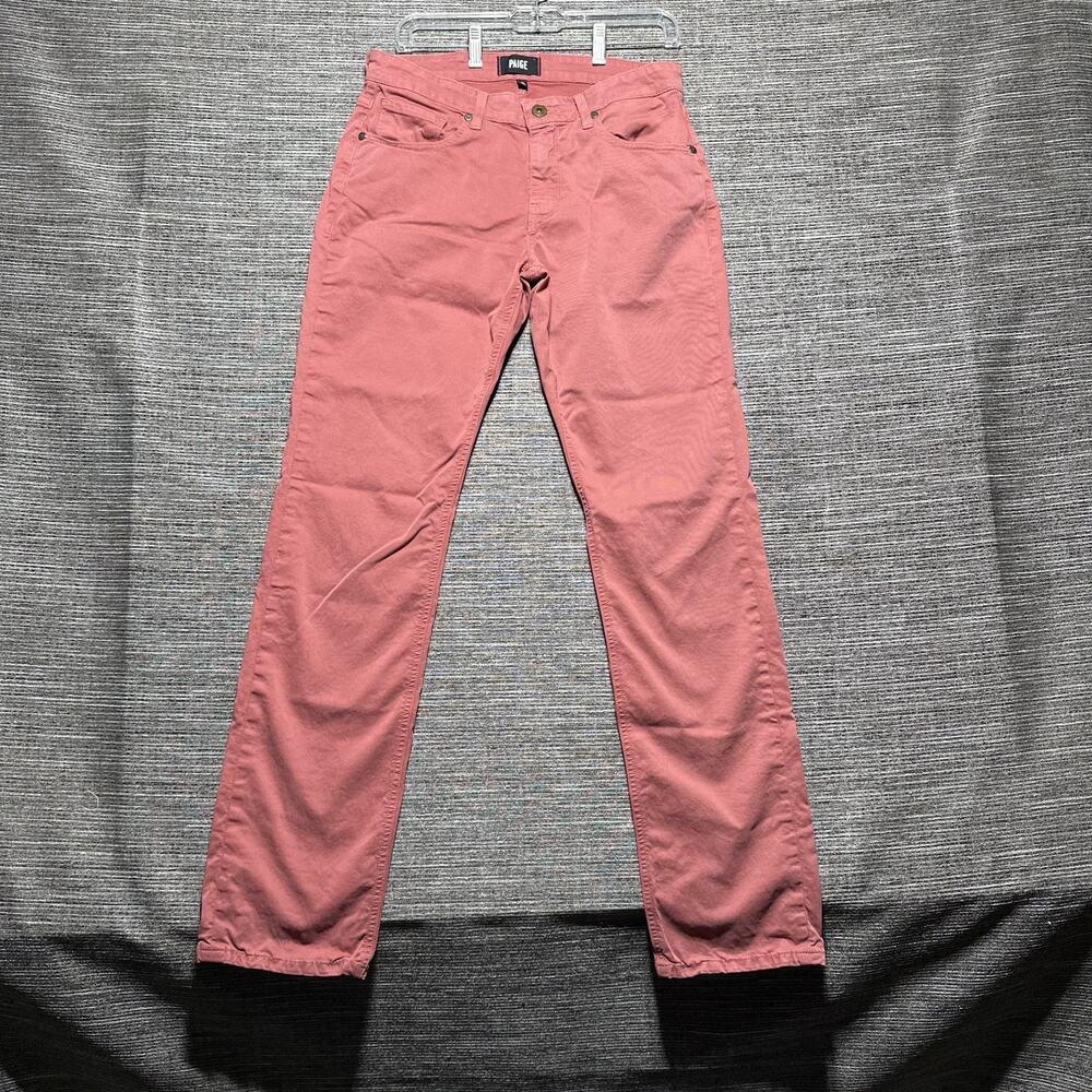 Paige Jeans Men's Size 30x34 Red Salmon Straight Normandie